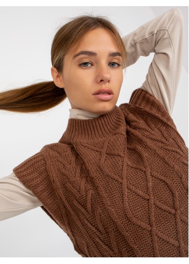 Hnedá pletená vesta