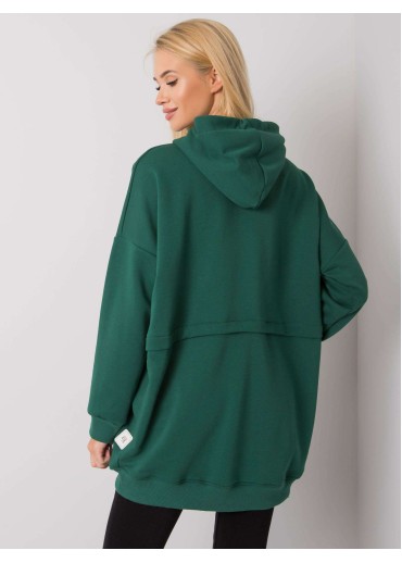 Tmavozelená mikina s kapucňou