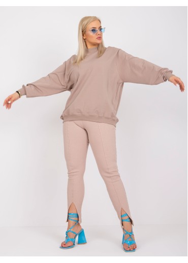 Béžovo hnedá bavlnená mikina