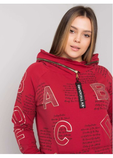 Bordovo červená mikina s kapucňou