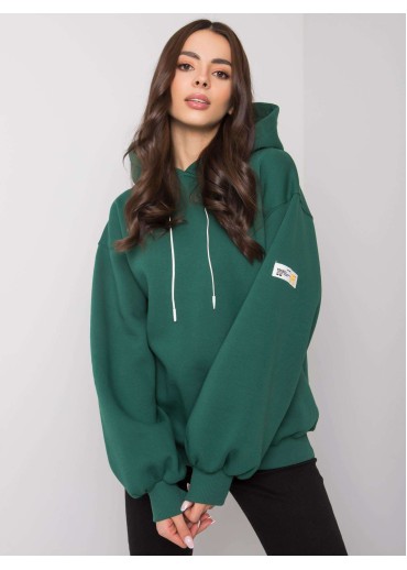 Tmavozelená mikina s kapucňou