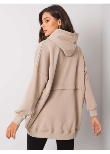 Béžovo hnedá mikina s kapucňou