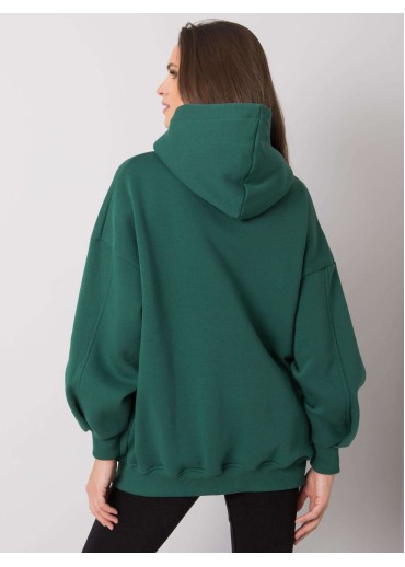 Tmavozelená mikina s kapucňou