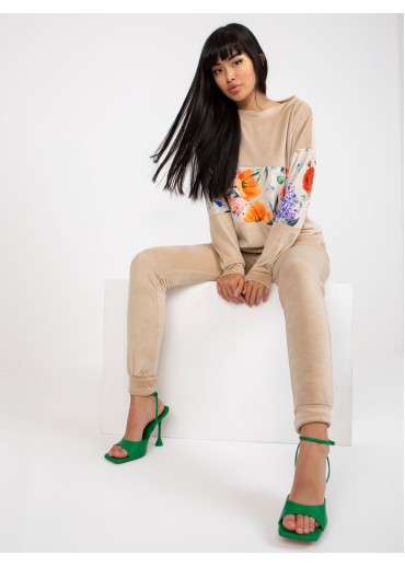 Béžovo hnedá tepláková súprava