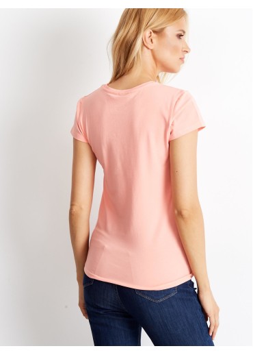Broskyňovo ružové basic tričko