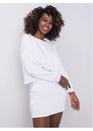 Svetlosivá teplákova súprava so sukňou