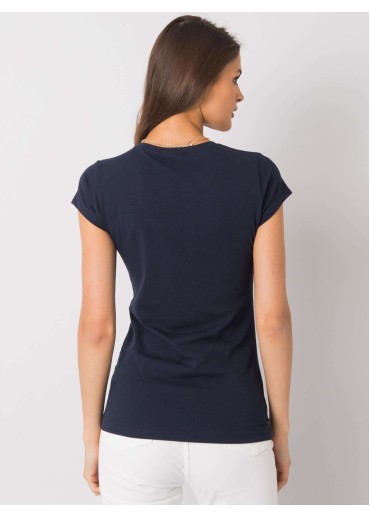 Tmavomodré bavlnené tričko