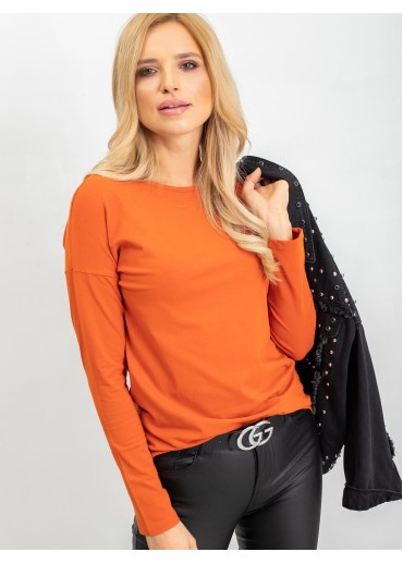 Oranžové basic tričko s dlhým rukávom