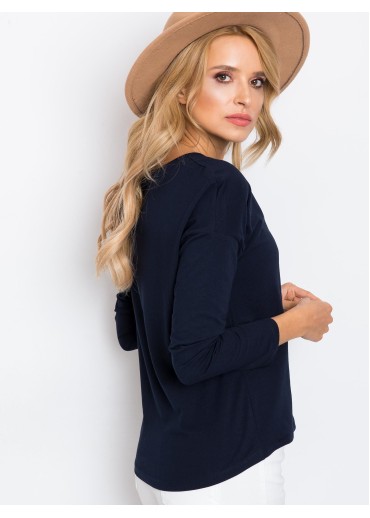 Modré basic tričko s dlhým rukávom