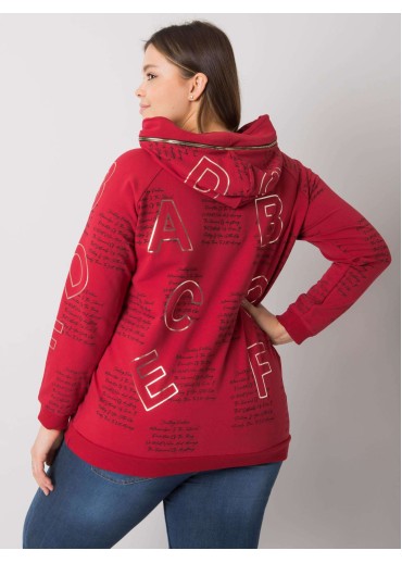 Bordovo červená mikina s kapucňou