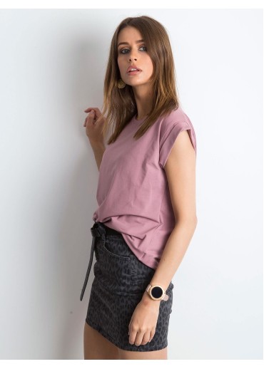 Tmavopúdrovo ružové basic tričko