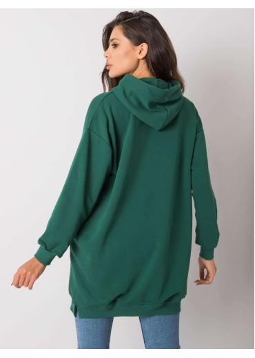 Tmavozelená predĺžená ONE SIZE mikina