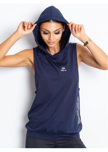 Modré tričko s kapucňou