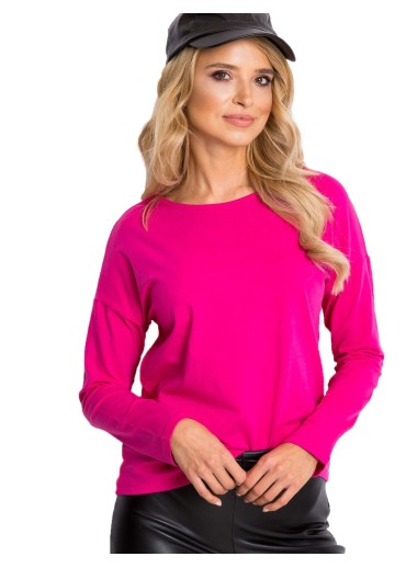 Fuchsiovo ružové basic tričko s dlhým rukávom