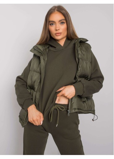 Khaki zelená tepláková súprava s vestou