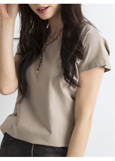 Béžovo hnedé basic tričko