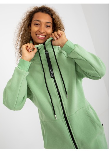 Zelená predĺžená mikina