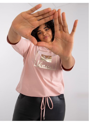 Tmavopúdrovo ružové tričko s potlačou