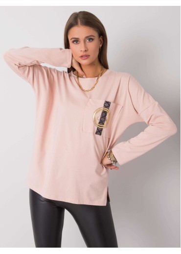 Tmavopúdrovo ružové tričko s dlhým rukávom