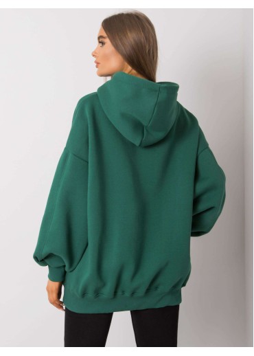 Tmavozelená basic mikina s kapucňou