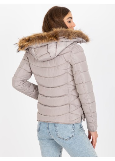 Béžovo hnedá prešívaná bunda