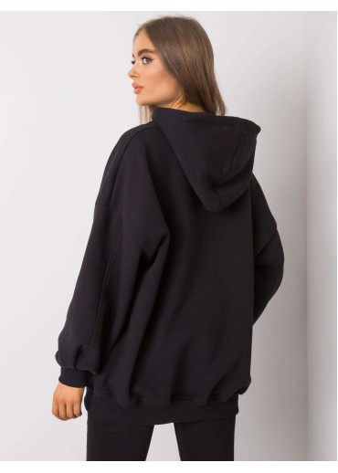 Čierna basic mikina s kapucňou