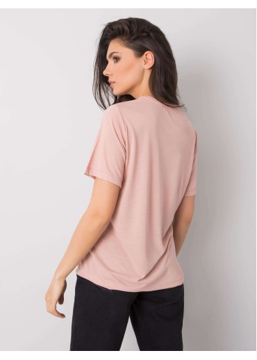 Tmavopúdrovo ružové bavlnené tričko