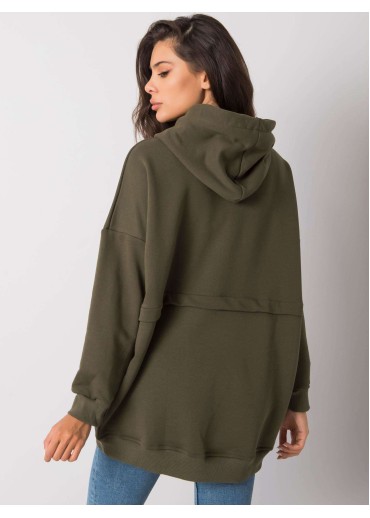 Khaki zelená mikina s kapucňou