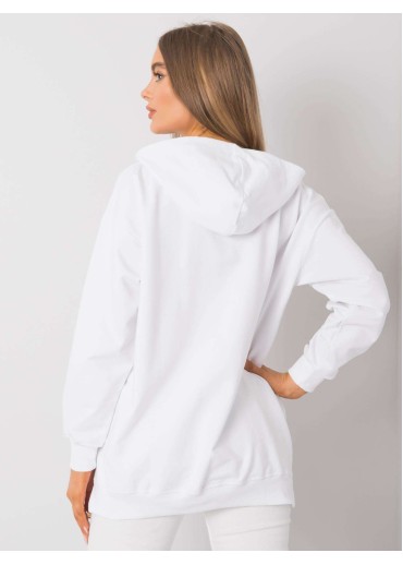 Biela mikina s kapucňou