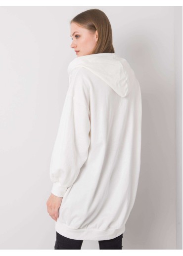 Biela predĺžená mikina