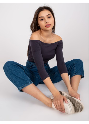 Grafitovo sivé carmen tričko