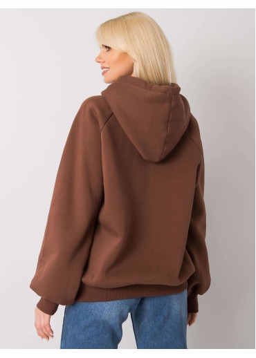 Hnedá oteplená mikina s kapucňou