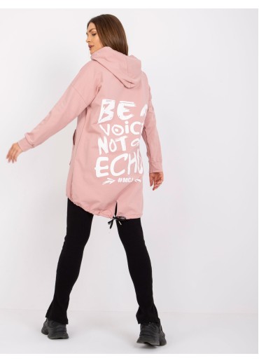 Tmavopúdrovo ružová predĺžená mikina