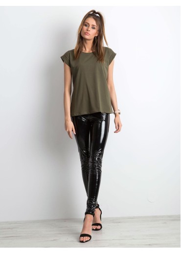 Khaki zelené basic tričko