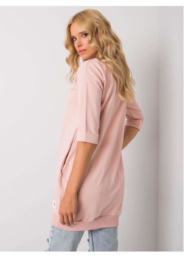 Tmavopúdrovo ružová predĺžená mikina