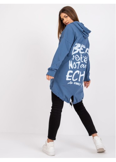 Svetlomodrá predĺžená mikina