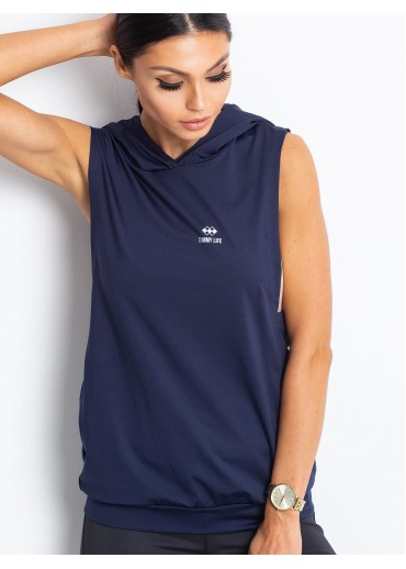 Modré tričko s kapucňou