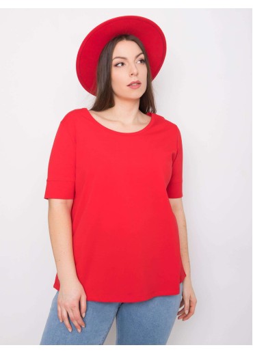 Červené bavlnené tričko over size