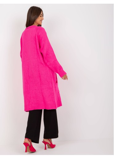Neónovo ružový kardigán
