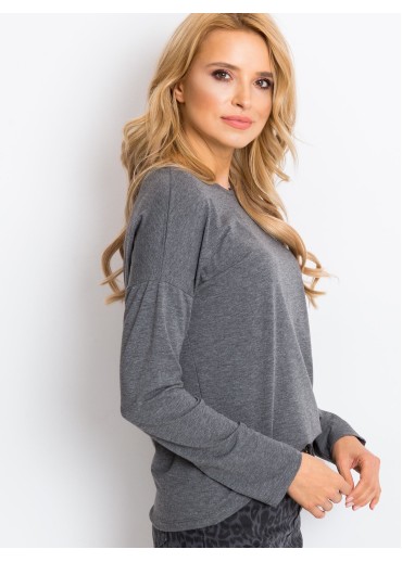 Tmavosivé basic tričko s dlhým rukávom