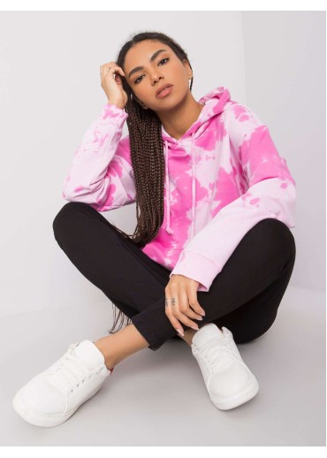 Ružová batikovaná mikina