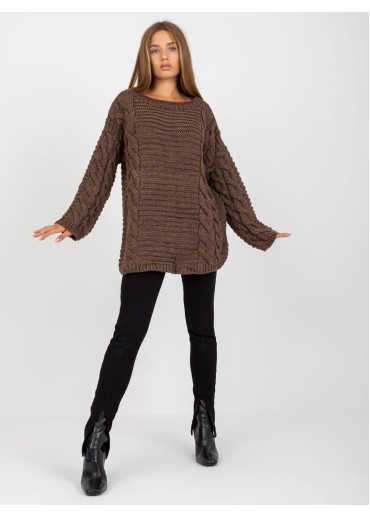 Hnedý pletený sveter