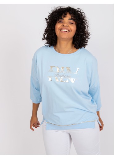 Svetlomodré tričko s 3/4 rukávom