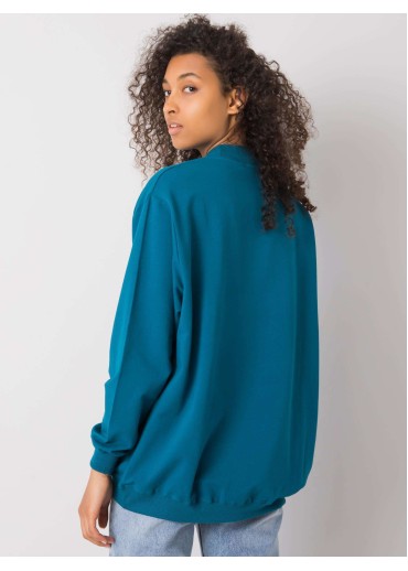 Kobaltovo modrá mikina so stojačikovým golierom