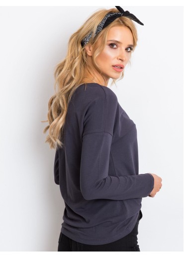 Grafitovo sivé basic tričko s dlhým rukávom