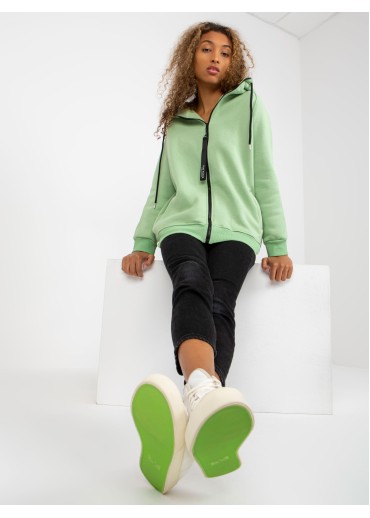 Zelená basic mikina s kapucňou