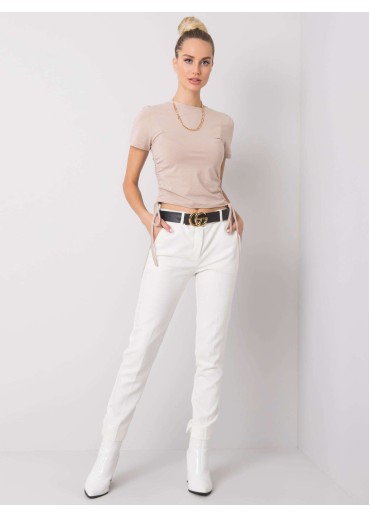 Béžovo hnedé crop top tričko