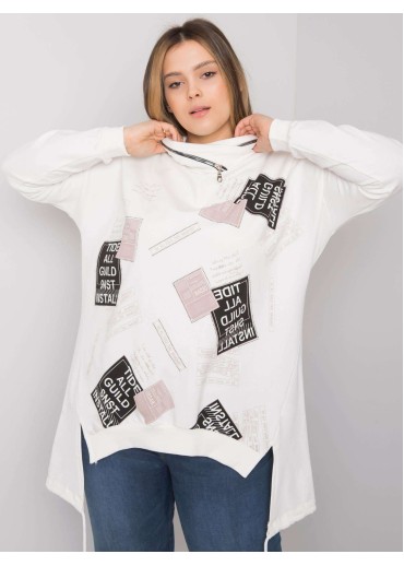 Smotanovo biela mikina s kapucňou