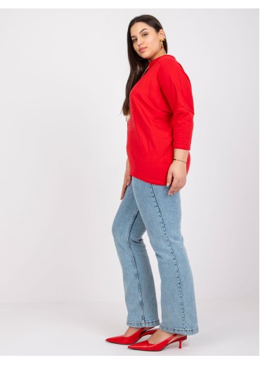 Červené tričko s 3/4 rukávom