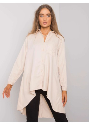 Béžovo hnedá predĺžená košeľa